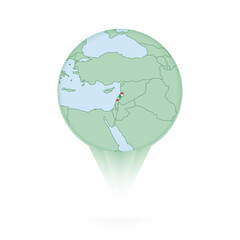 Lebanon map, stylish location icon with Lebanon map and flag.