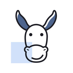 Donkey icon. Farm animal vector illustration