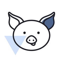 Pig icon. Farm animal vector illustration