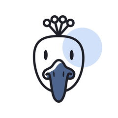 Peacock icon. Animal head vector