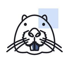 Otter beaver icon. Animal head vector