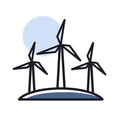 Windmill vector isolated icon. Agriculture sign