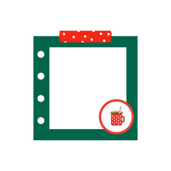 Christmas labels. Christmas Trendy minimalist planner. Scrapbooking. Vector graphics in flat style