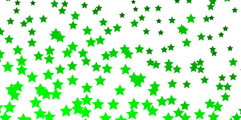 Light Green vector background with colorful stars.