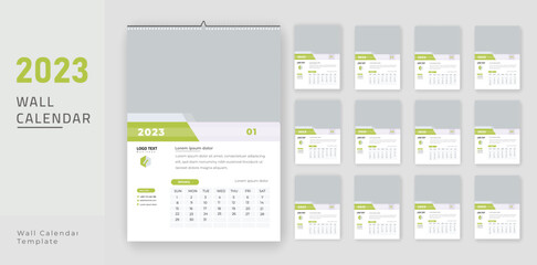 Wall calendar template 2023