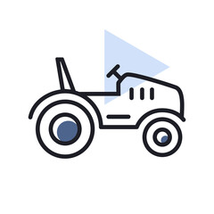 Tractor vector isolated icon. Farmer machine