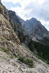 Fototapeta na wymiar mountain in the mountains, Forcella Franzei Route, Dolomites Alps, Italy 