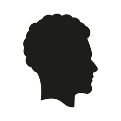 Human head with hair. Vector illustration