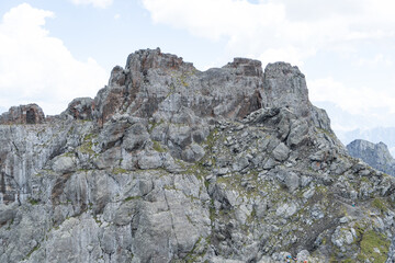 rocks in the mountains, Trincee Via ferrata, Dolomites Alps, Italy 