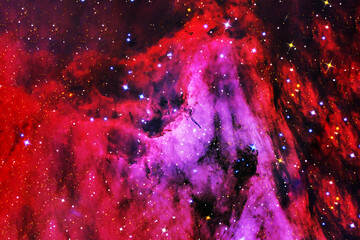 Bright purple space nebula. Elements of this image furnished by NASA