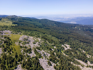 Aerial view of Vitosha Mountain near Kamen Del Peak, Bulgaria