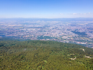 Aerial view of Vitosha Mountain near Kamen Del Peak, Bulgaria