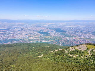 Aerial view of Vitosha Mountain near Kamen Del Peak, Bulgaria