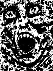 Screaming, open mouth screaming, vector illustration.