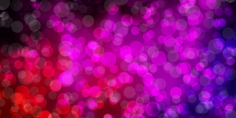 Light Pink vector background with circles.
