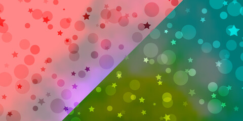 Vector template with circles, stars.