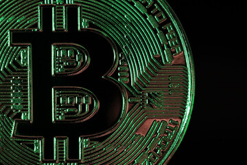 Detail of a cryptocurrency or Bitcoin