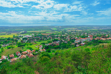 Fototapeta na wymiar Beauitful village with green trees and grass In Hungary