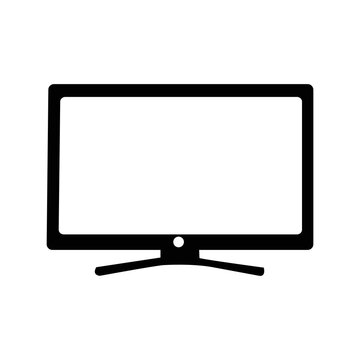 Computer desktop curved monitor icon | Black Vector illustration |