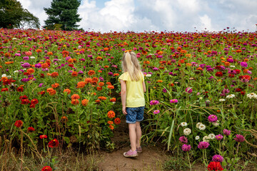 little girl in the garden