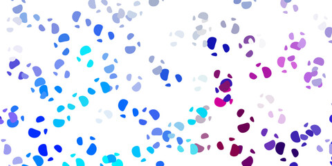 Light pink, blue vector backdrop with chaotic shapes.