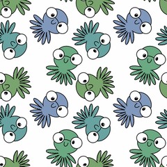 Animals cartoon seamless octopus pattern for wrapping paper and kids clothes print and fabrics and linens
