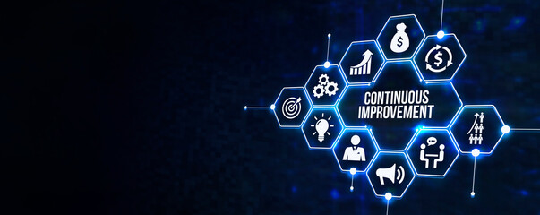 Internet, business, Technology and network concept. Continuous improvement. 3d illustration.
