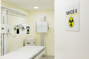 X-ray room in a hospital. Modern medical equipment, medicine and healthcare concept.