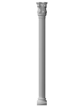 Column 3d render, perfectly realistic and very high resolution. Antique column with ionic style.
