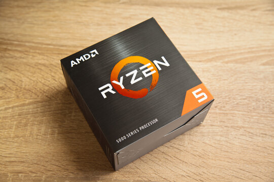 Ryzen 5 processor and box for superior performance in desktop computers, Istanbul Turkey August 27 2022