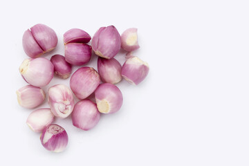 Fresh shallot on white background
