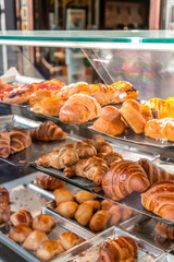 Typical Neapolitan pastry products sold at a local bakery in Naples, Italy