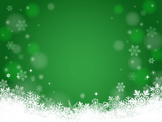 雪の結晶背景イメージ_グリーン_ベクターイラスト