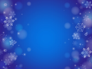 雪の結晶背景イメージ_ブルー_ベクターイラスト