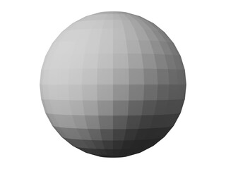 3d render of a polygon sphere . Perferct form with transparent background. Minimalist monochrome design