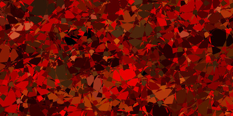 Dark Green, Red vector background with polygonal forms.