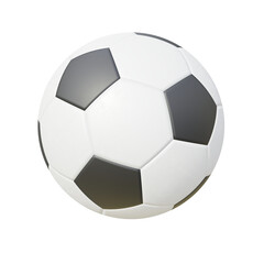 Inflated soccer ball.