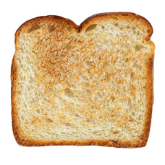sliced Toast Bread slice isolated on white background, top view