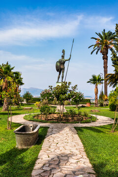 Achilleion palace in Corfu Island, Greece, built by Empress of Austria Elisabeth of Bavaria, also known as Sisi. The Achilleion palace in Corfu, Greece.