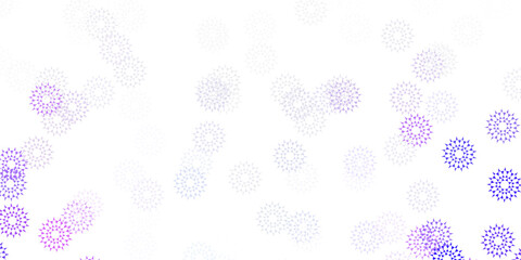 Light purple vector doodle pattern with flowers.
