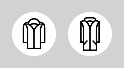 Classic parka model icon. Pictogram for web or marketplace, clothing category. Isolated vector illustration on a white background.