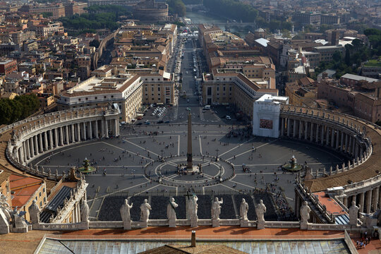 High angle view of St. Peter's Square in city