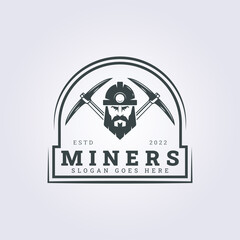 miners man symbol logo vector illustration design