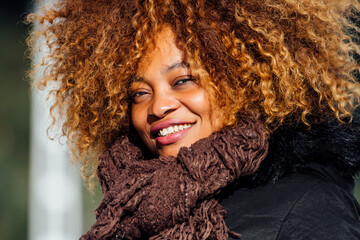 Pretty african girl with afro hair.