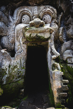 Entrance to the Elephant Cave (Goa Gajah) in Bali, Indnesia