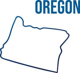 Oregon state outline blue gradient map