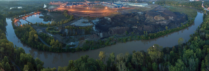 Black River, Slag Heap, Steel Mill, Lorain, Ohio