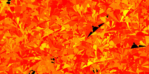 Dark Orange vector backdrop with triangles, lines.