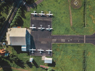 Aerial view of the small airport