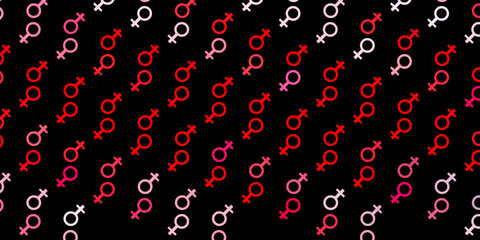 Dark Red vector backdrop with woman's power symbols.